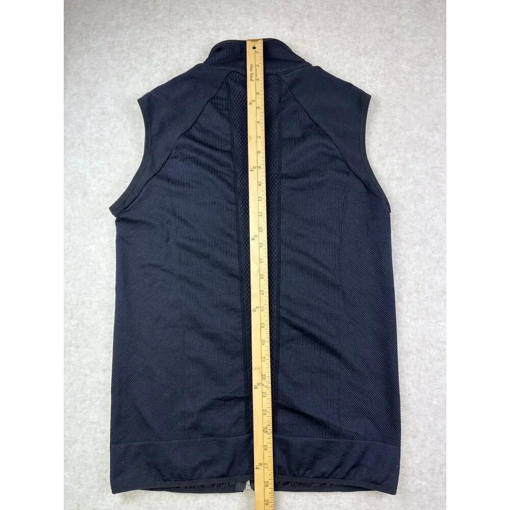 Zella Boy's Vest Full Zip Quilted Black Knit Lightweight  Sample Medium